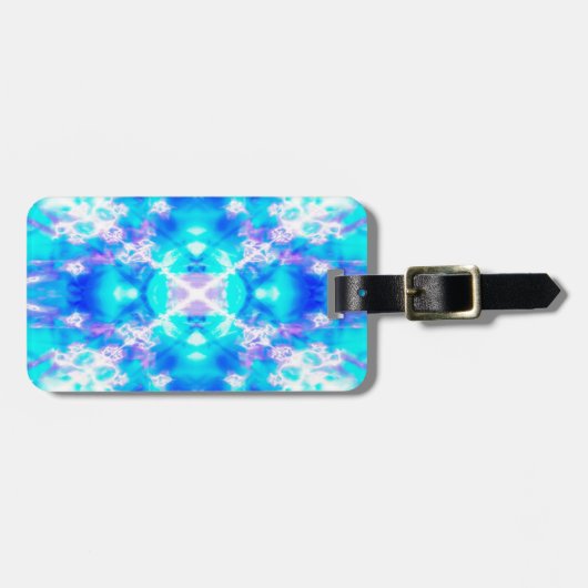Blaues Kaleidoskop Gepäckanhänger (Vorderseite horizontal)