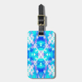 Blaues Kaleidoskop Gepäckanhänger (Vorderseite vertikal)