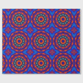 Blaues Kaleidoskop Geschenkpapier (Flach)