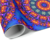 Blaues Kaleidoskop Geschenkpapier (Rolleneckpunkt)