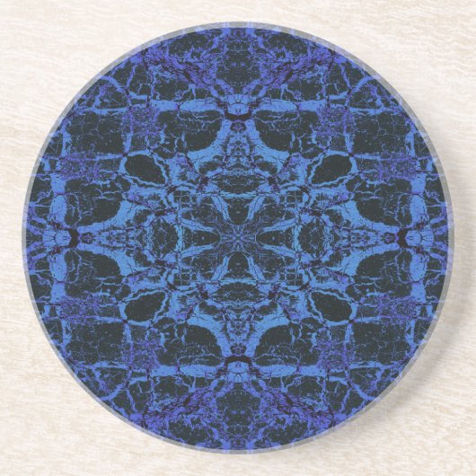 Blaues Kaleidoskop Getränkeuntersetzer (Vorne)
