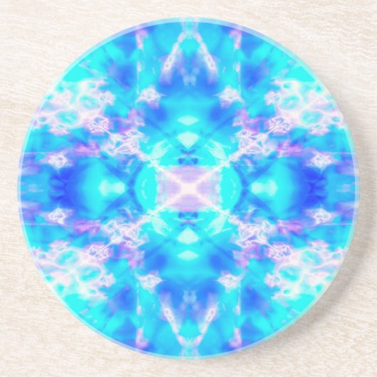 Blaues Kaleidoskop Getränkeuntersetzer (Vorne)