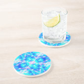 Blaues Kaleidoskop Getränkeuntersetzer (Seite)