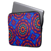 Blaues Kaleidoskop Laptopschutzhülle (Vorderseite Links)