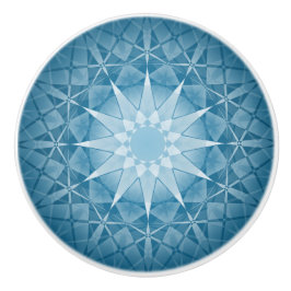 Blaues Kaleidoskop Muster Mandala Keramikknauf
