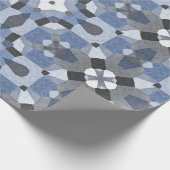 blaues Kaleidoskop-Packpapier Geschenkpapier (Ecke)