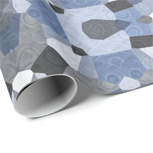 blaues Kaleidoskop-Packpapier Geschenkpapier (Rolleneckpunkt)