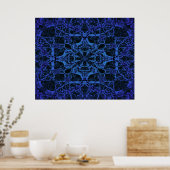 Blaues Kaleidoskop Poster (Küche)