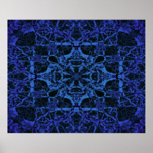 Blaues Kaleidoskop Poster
