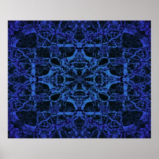 Blaues Kaleidoskop Poster (Vorne)