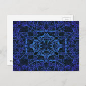 Blaues Kaleidoskop Postkarte (Vorne/Hinten)