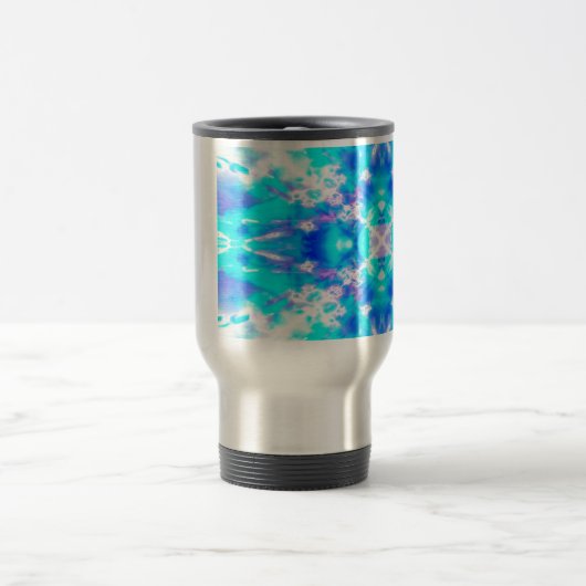 Blaues Kaleidoskop Reisebecher (Mittel)