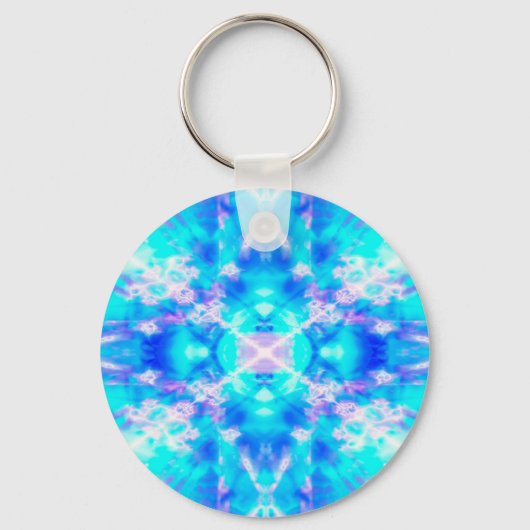 Blaues Kaleidoskop Schlüsselanhänger (Vorderseite)