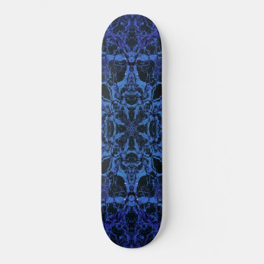 Blaues Kaleidoskop Skateboard (Vorderseite)