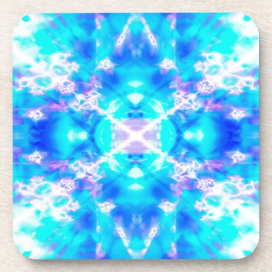 Blaues Kaleidoskop Untersetzer (Vorderseite)