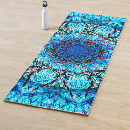 Blaues kaleidoskopisches yogamatte