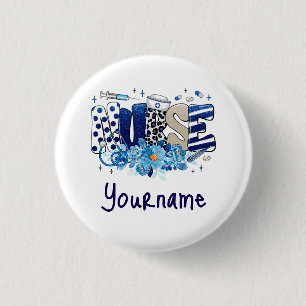 Blaues, kaltblütiges, glänzendes Tiermuster, Blume Button