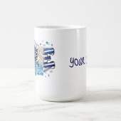 Blaues, kaltblütiges, glänzendes Tiermuster, Blume Kaffeetasse (Mittel)