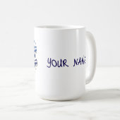 Blaues, kaltblütiges, glänzendes Tiermuster, Blume Kaffeetasse (VorderseiteRechts)