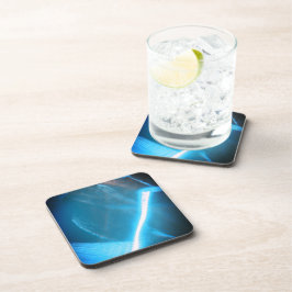 Blaues kaltes Licht auf Glas Getränkeuntersetzer