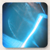 Blaues kaltes Licht auf Glas Getränkeuntersetzer (Vorderseite)