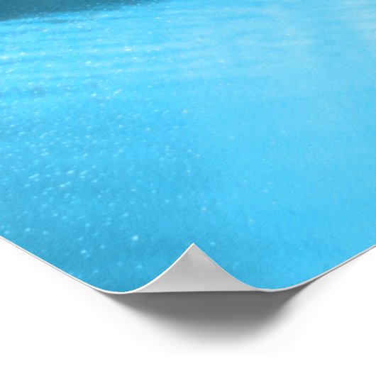 Blaues kaltes Licht auf Glass Abstrakt Poster (Ecke)