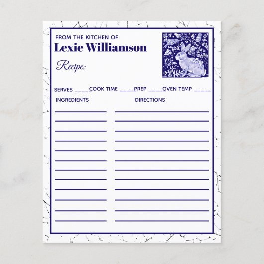 Blaues Kaninchen aus der Küche von Dedham (Vorderseite)