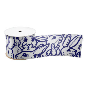 Blaues Kaninchen Bunny Niedlich Whimsical Satinband
