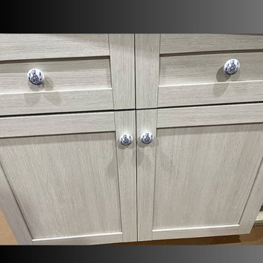 Blaues Kaninchen und Lavendel Keramikknauf