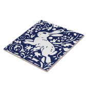 Blaues Kaninchenwald Fliese (Seite)