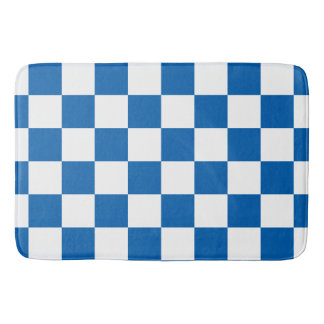 Blaues kariertes badematte