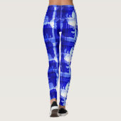 Blaues kariertes Bärenmuster Leggings (Rückseite)