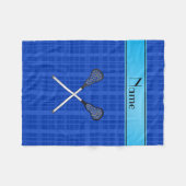 Blaues kariertes des personalisierten fleecedecke (Vorderseite (Horizontal))
