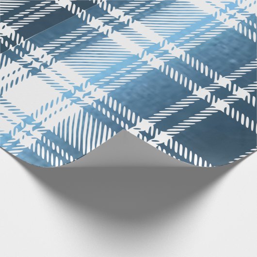 Blaues Kariertes Geschenkpapier (Ecke)