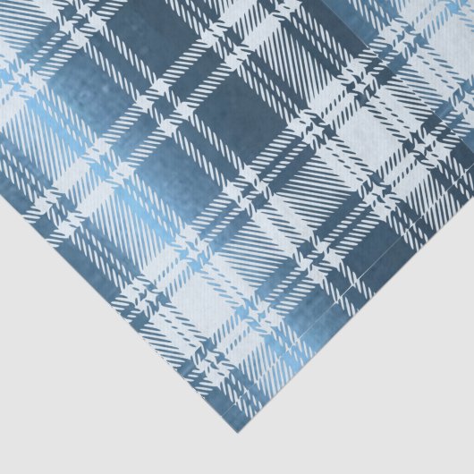 Blaues Kariertes Gewebe Seidenpapier (Ausschnitt)