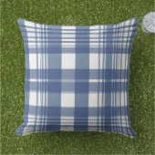 Blaues Kariertes Kissen (Gras)