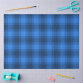 Blaues Kariertes Muster, Buffalo. Seidenpapier (Basteln)