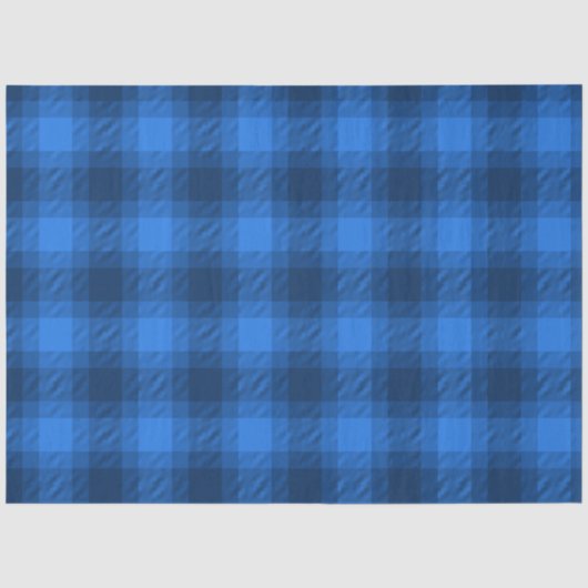 Blaues Kariertes Muster, Buffalo. Seidenpapier (Vorderseite)