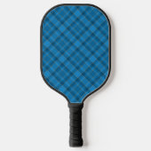 Blaues Kariertes Muster Pickleball Schläger (Vorderseite)