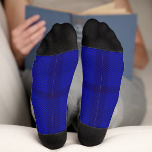 Blaues Kariertes Muster - Socken