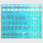 Blaues Kariertes Musterpapier Geschenkpapier (Flach)