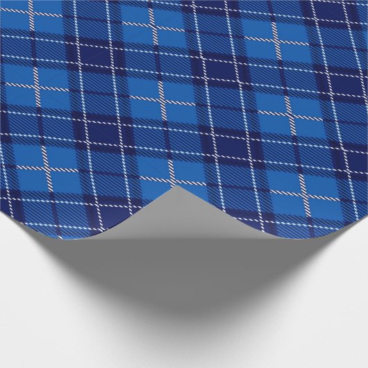 Blaues Kariertes Mustertrennpapier Geschenkpapier (Ecke)