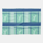 Blaues Kariertes Pony-Muster Handtuch (Horizontal)
