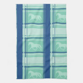 Blaues Kariertes Pony-Muster Handtuch (Vertikal)