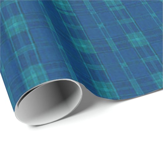 Blaues Kariertes Schleifpapier Geschenkpapier (Rolleneckpunkt)