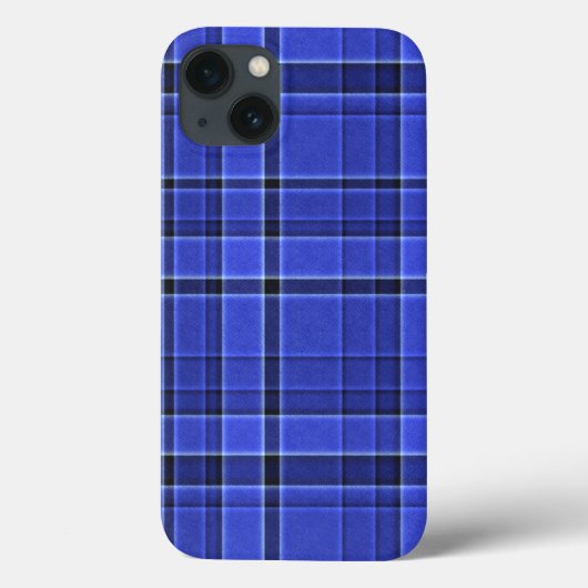Blaues Kariertes Tartan Case-Mate iPhone Hülle (Rückseite)