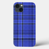 Blaues Kariertes Tartan Case-Mate iPhone Hülle (Rückseite)