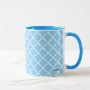 Blaues Karo-Muster Tasse