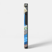 Blaues Karussellpferd iPhone Hülle (Linke Seite)