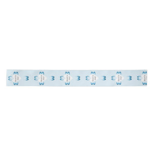 Blaues katholisches Taufgeschenkband für Jungen Satinband